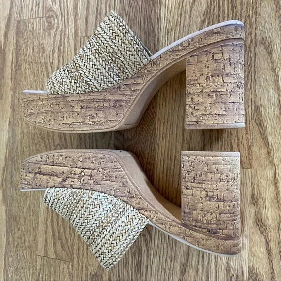 Seychelles Women's Tan Woven Platform Sandals 7 1/2 NEW runs large - Picture 4 of 8